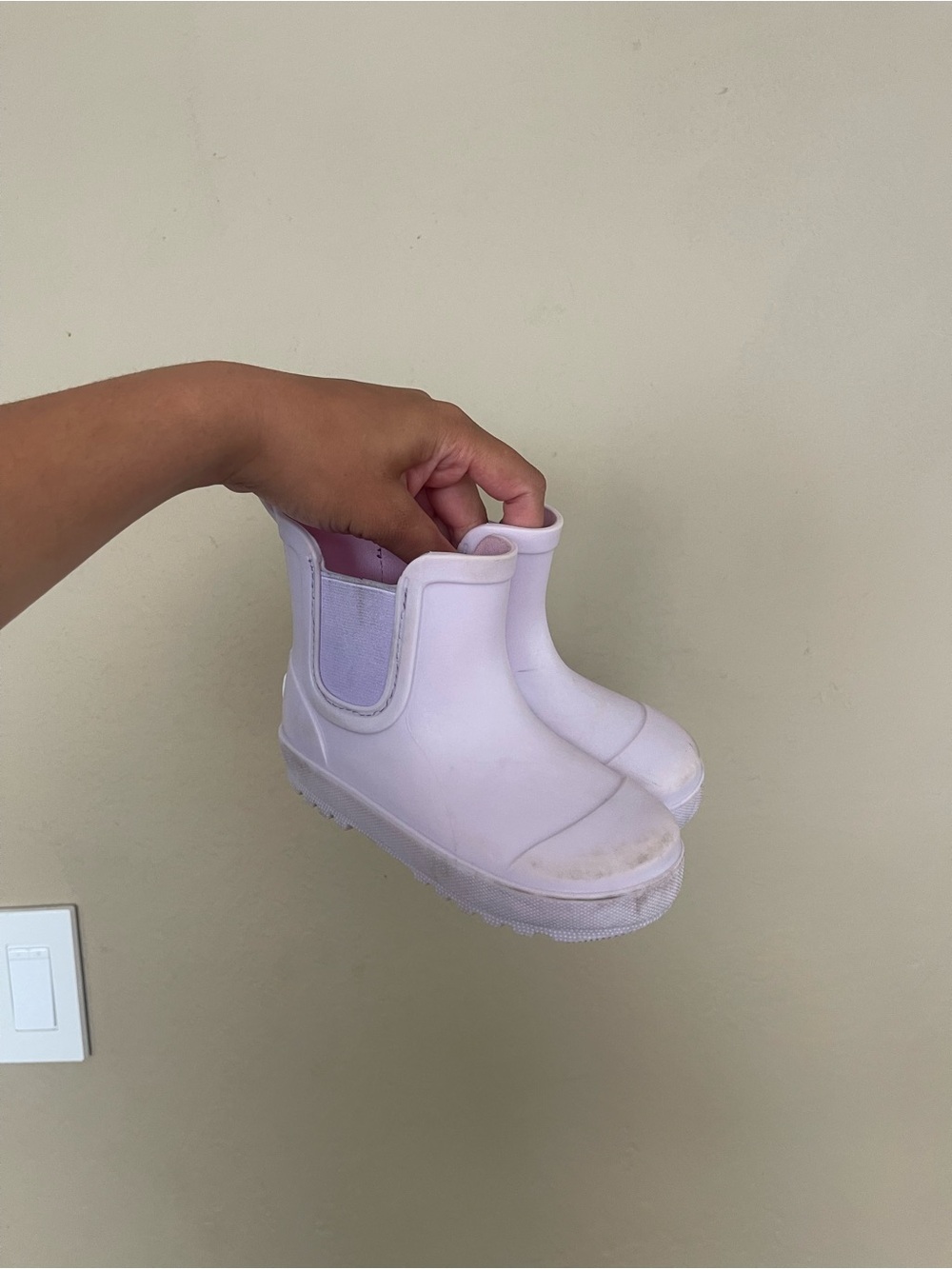 Purple bear paw rain boots